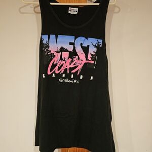 West Coast Canada Graphic Tank Top - Black and Pink